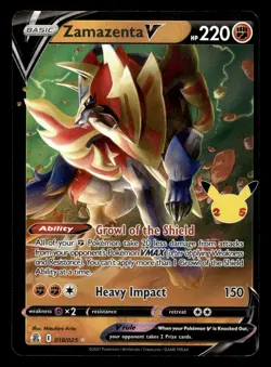Zacian V 016/025 & Zamazenta V 018/025 Ultra Rare Celebrations Pokemon Card - Image 2