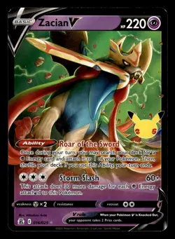 Zacian V 016/025 & Zamazenta V 018/025 Ultra Rare Celebrations Pokemon Card - Image 4