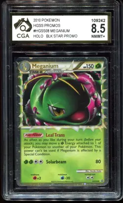 Meganium HGSS08 CGA 8.5 Black Star Promo 2010 Collector Tin Pokemon Card - Image 1