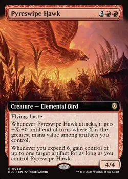 MTG - (Extended Art) PYRESWIPE HAWK - Bloomburrow Commander (R) - Image 1