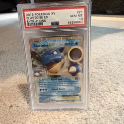 2016 POKEMON XY EVOLUTIONS #21 BLASTOISE EX PSA 10 - Image 1