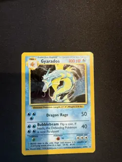 Pokemon TCG Gyarados Holo Rare Card Base Set 6/102 RAW - Image 1