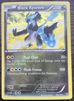 Black Kyurem Pokemon TCG Black White Boundaries Crossed 100/149 Holo Rare NM - Image 1