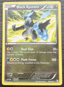 Black Kyurem 100/149 Pokemon TCG Black & White Boundaries Crossed Rare LP - Image 1