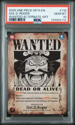 Gol .D. Roger OP09-118 SP Wanted Poster PSA 10 OP13 One Piece TCG English - Image 1
