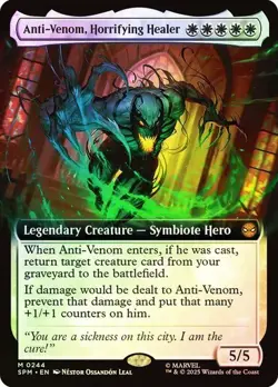 Anti-Venom, Horrifying Healer *Foil Extended Art* SPM NM Magic The Gathering MTG - Image 1