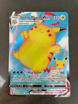 Pokemon TCG Surfing Pikachu VMAX Celebrations 009/025 Holo Ultra Rare - Image 1