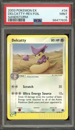 Pokemon Delcatty EX Sandstorm Reverse Holo #34 PSA 9 Mint - Image 1