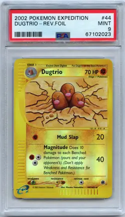 Pokemon PSA 9 Mint Dugtrio Reverse Holo 44/165 Expedition - Image 1