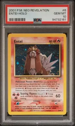 🌀 SWIRL - 2001 POKEMON NEO REVELATION #6 ENTEI-HOLO PSA 10 - Image 1