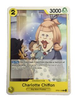 New: One Piece CCG Charlotte Chiffon OP03-109 Pillars of Strength Regular Common - Image 1