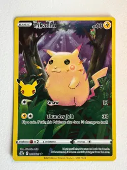 FULL ART Pikachu 005/025 Pokemon 25th Anniversary Celebrations Holo Foil - Image 1
