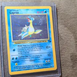 Pokemon TCG Lapras Fossil Holo Rare 10/62 80 HP English Wizards 1999 Basic - Image 1