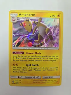 POKEMON Ampharos #78/214 Holo SM - Lost Thunder NM - Image 1