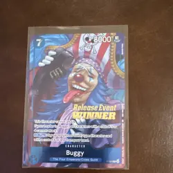 Bandai One Piece T CG Buggy Release Event Winner Character Card P-084 - Image 1