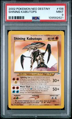 Pokemon Card Shining Kabutops 108/105 PSA 9 Mint Neo Destiny - Image 2