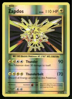 Pokemon Cards Zapdos 42/108 Reverse Holo Evolutions Holo Rare NM - Image 1