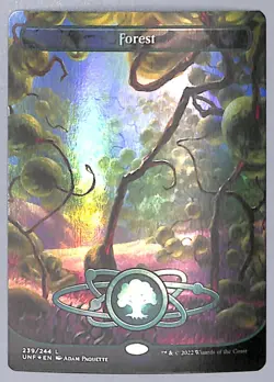 Forest - Borderless - Foil - 239 - Unfinity (UNF) MTG - Image 1