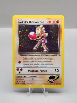Pokemon Gym Heroes Rocket's Hitmonchan Holo Rare W/Swirl 🌀🌀17/132 LP - Image 1