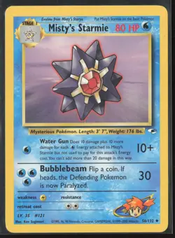 Misty's Starmie Uncommon Gym Heroes 056/132 MP Pokemon Card - Image 1