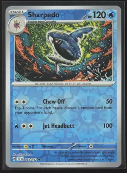 Sharpedo Uncommon SV05: Temporal Forces 043/162 NM Pokemon Card Reverse Holo - Image 1