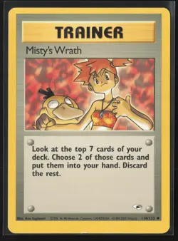 Misty's Wrath Uncommon Gym Heroes 114/132 MP Pokemon Card - Image 1