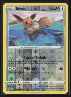 Eevee Common Shining Fates 052/072 NM Pokemon Card Reverse Holo - Image 1