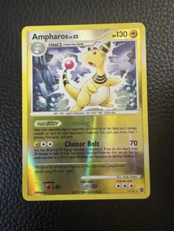 Ampharos Pokemon Card 3/123 Holo Rare DP Mysterious Treasures 2007 - Image 1