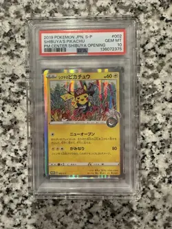 2019 POKEMON JPN. S-P #002 SHIBUYA'S PIKACHU GEM MT 10 PM CENTER SHIBUYA OPENING - Image 1