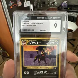 2000 POKEMON JPN NEO PREM FILE 2 UMBREON CGC 9 - Image 4