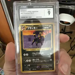2000 POKEMON JPN NEO PREM FILE 2 UMBREON CGC 9 - Image 5