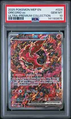 2025 POKEMON MEP EN-ME BLACK STAR PROMO #024 ORICORIO EX PSA 10 - Image 1