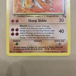 Pokemon TCG - Kabutops 24/62 - Non-holo Unlimited - Fossil Set - Near Mint (NM) - Image 3