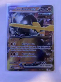 Pokemon TCG Iron Boulder EX Hyper Rare SV05: Temporal Forces NM Condition - Image 1