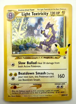 Pokemon TCG Light Toxtricity Holo Black Star Promo Card #SWSH137 2021 - Image 1
