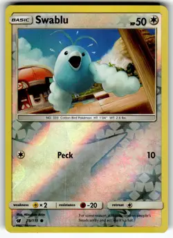 Swablu 79/111 SM - Crimson Invasion LP Pokemon Card TCG - Image 1
