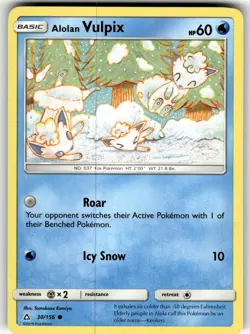 Alolan Vulpix 30/156 SM - Ultra Prism LP Pokemon Card TCG - Image 1
