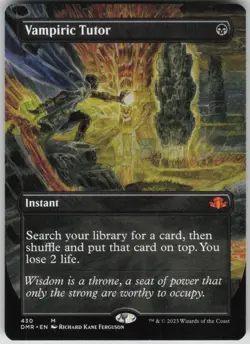 Magic the Gathering TCG Vampiric Tutor (Borderless) M Dominaria Remastered 430 - Image 1