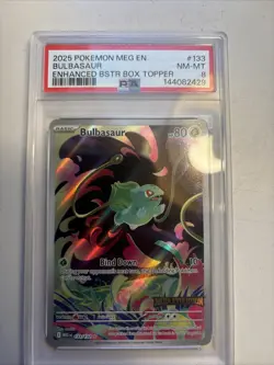Pokemon TCG Bulbasaur IR 133/132 Mega Evolutions Stamped Promo PSA 8 - Image 1