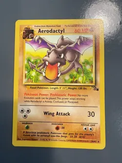 Pokemon Aerodactyl Card 16/62 Fossil Regular Rare, LP Condition - Image 1