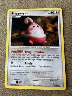 2007 Pokemon TCG Mysterious Treasures Happiny Lv.8 HP 60 Non-holo 52/123 LP - Image 1