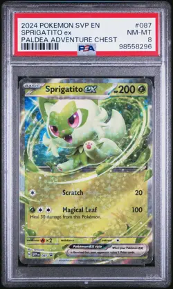 Pokemon Sprigatito ex SVP Scarlet & Violet Sealed Black Star Promo PSA 8 - Image 1