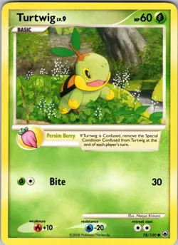Turtwig (78) 78/100 Majestic Dawn Normal Pokemon TCG LP - Image 1