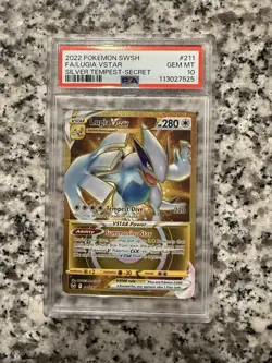 2022 POKEMON SWSH FA/LUGIA VSTAR SILVER TEMPEST-SECRET PSA 10 - Image 1