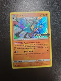 Portuguese Lucario SM95 Pokemon Sun & Moon Promo STAFF Prerelease Holo Rare LP - Image 1