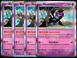 Pokemon TCG 4x Munkidori 044/131 2025 Prismatic Evolutions Holo Playset - NM/LP - Image 1