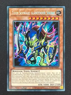 Toon-Schwarz glanzendener Soldat BLCR-DE065 Secret Rare Deutsch NM YUGIOH - Image 1