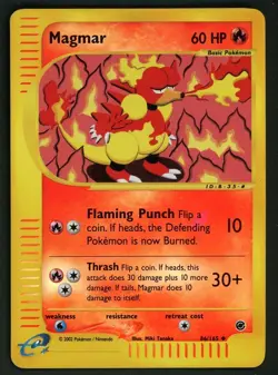 Pokemon Card Magmar 86/165 Reverse Holo Foil Expedition LP - Image 1