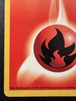 1st Edition Shadowless Fire Energy 98/102 Base Set Pokemon Card Rare MP - Image 5