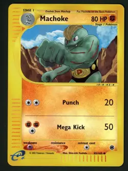 Pokemon Card Machoke 85/165 Reverse Holo Foil Expedition LP - Image 1